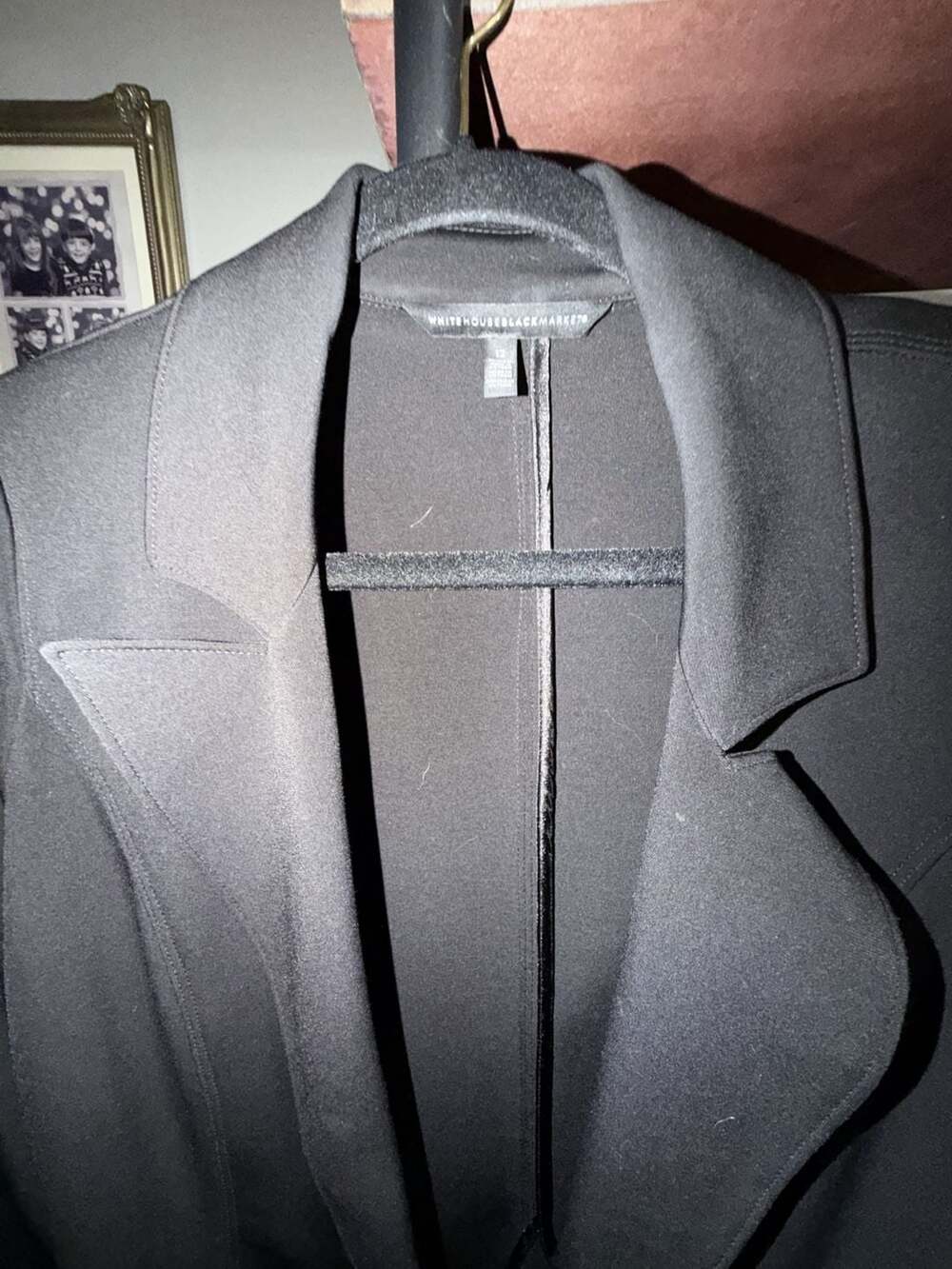 White House Black Market One Button Blazer Jacket Black Size 12